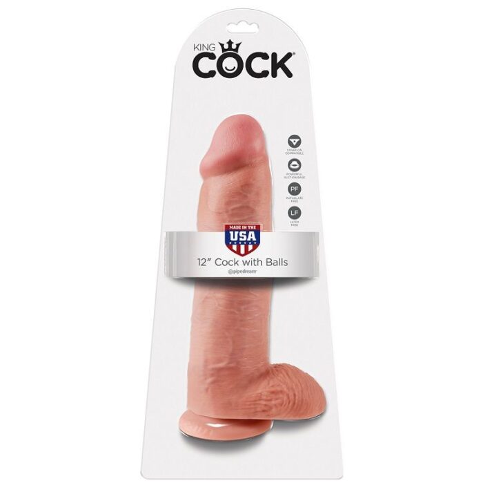 KING COCK – 12 CARNE DE DILDO COM BOLAS 30.48 CM